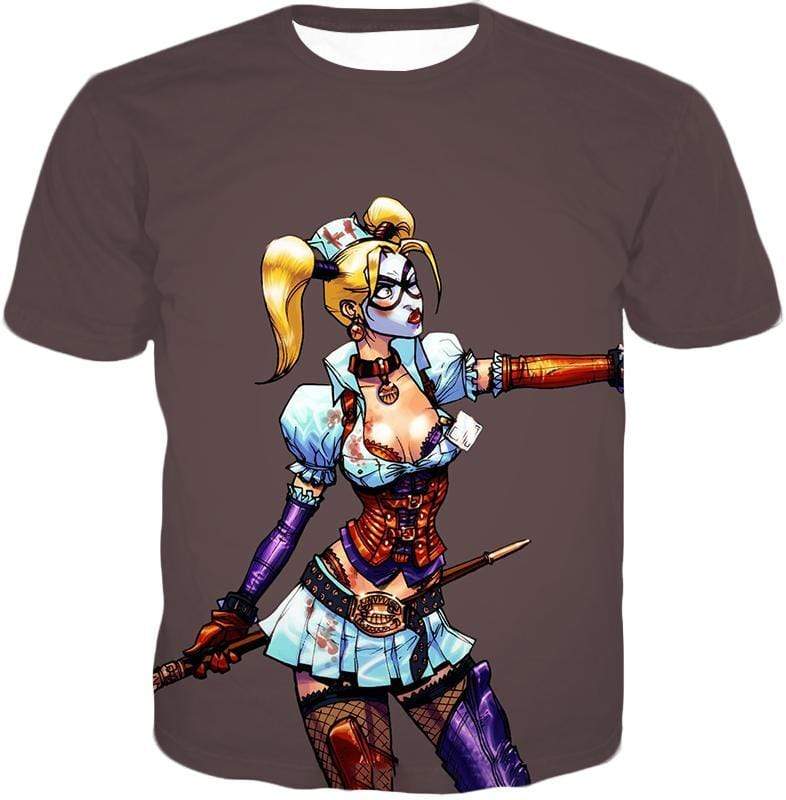 OtakuForm-OP T-Shirt T-Shirt / XXS The Super-Hot Clown Villain Harley Quinn Cool Grey T-Shirt