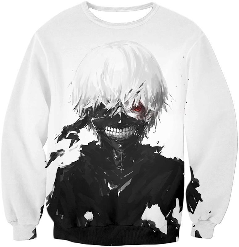 OtakuForm-OP T-Shirt Sweatshirt / US XXS (Asian XS) Tokyo Ghoul Cool Masked Ken Kaneki White T-Shirt  - Anime T-Shirt