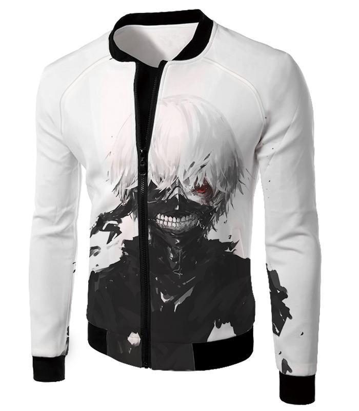 OtakuForm-OP T-Shirt Jacket / US XXS (Asian XS) Tokyo Ghoul Cool Masked Ken Kaneki White T-Shirt  - Anime T-Shirt