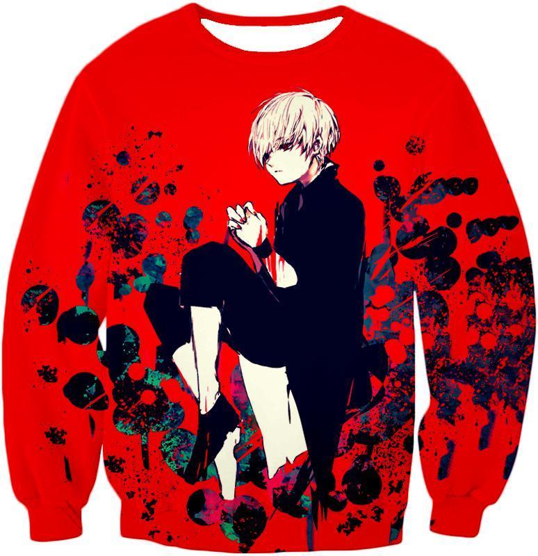 OtakuForm-OP Hoodie Sweatshirt / XXS Tokyo Ghoul Drowned in Flesh and Blood Ken Kaneki Cool Anime Red Hoodie