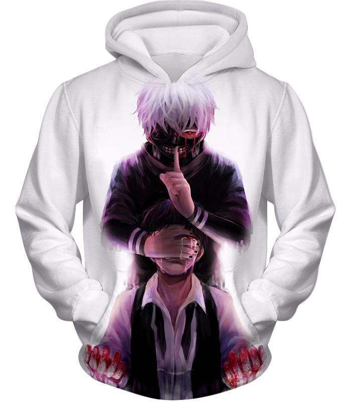 OtakuForm-OP Sweatshirt Hoodie / US XXS (Asian XS) Tokyo Ghoul Human Turned Ghoul Ken Kaneki Awesome White Sweatshirt  - Anime Sweatshirt