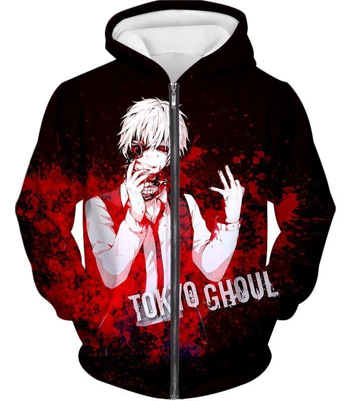 OtakuForm-OP Sweatshirt Zip Up Hoodie / US XXS (Asian XS) Tokyo Ghoul Ken Kaneki Tokyo Ghoul Black Promo Sweatshirt
