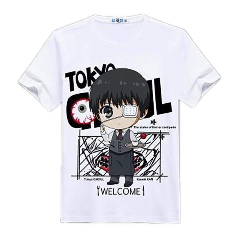 Anime Merchandise T-Shirt M Tokyo Ghoul Shirt - Chibi Waiter Ken T-Shirt