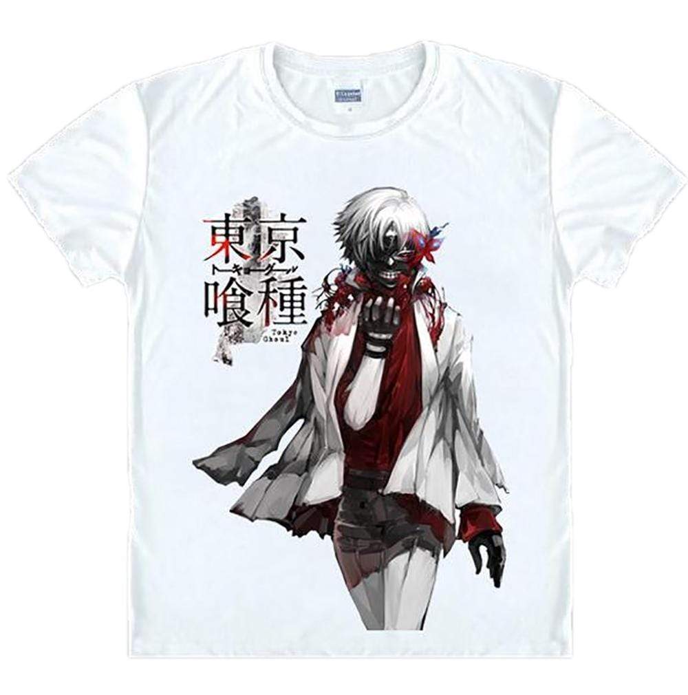 Anime Merchandise T-Shirt M Tokyo Ghoul Shirt - Kaneki in White T-Shirt