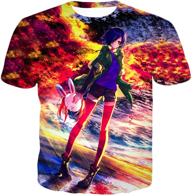 OtakuForm-OP T-Shirt T-Shirt / XXS Tokyo Ghoul T-Shirt - Tokyo Ghoul Cute Anime Girl Touka Kirishima Amazing Art Printed T-Shirt