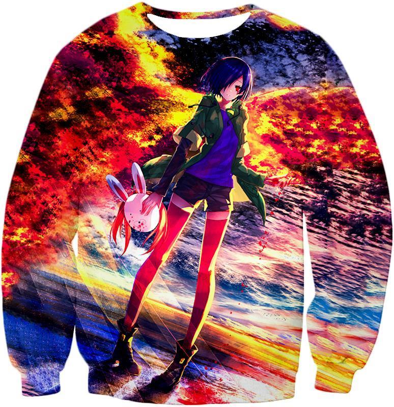 OtakuForm-OP T-Shirt Sweatshirt / XXS Tokyo Ghoul T-Shirt - Tokyo Ghoul Cute Anime Girl Touka Kirishima Amazing Art Printed T-Shirt