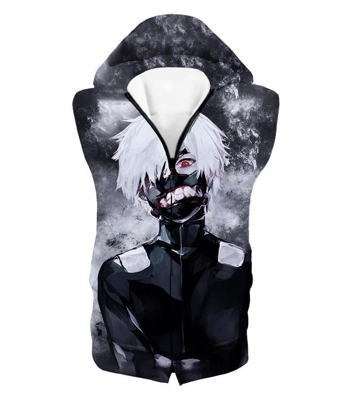 OtakuForm-OP Sweatshirt Hooded Tank Top / US XXS (Asian XS) Tokyo Ghoul White Haired Ghoul Ken Kaneki Cool Action Sweatshirt