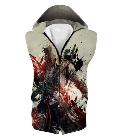 OtakuForm-OP Sweatshirt Hooded Tank Top / XXS Ultimate Hero Ratonhnhake:ton Assassin Creed III Cool White Sweatshirt