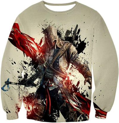 OtakuForm-OP Zip Up Hoodie Sweatshirt / XXS Ultimate Hero Ratonhnhake:ton Assassin Creed III Cool White Zip Up Hoodie