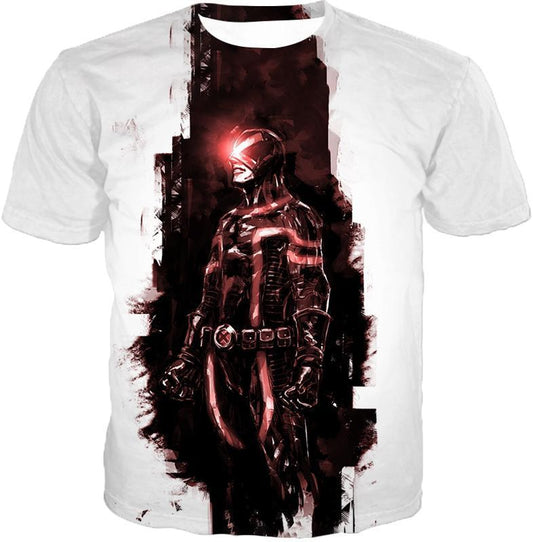 Otakuform-OP T-Shirt T-Shirt / XXS X-Men Action Hero Cyclops Cool White Graphic T-Shirt