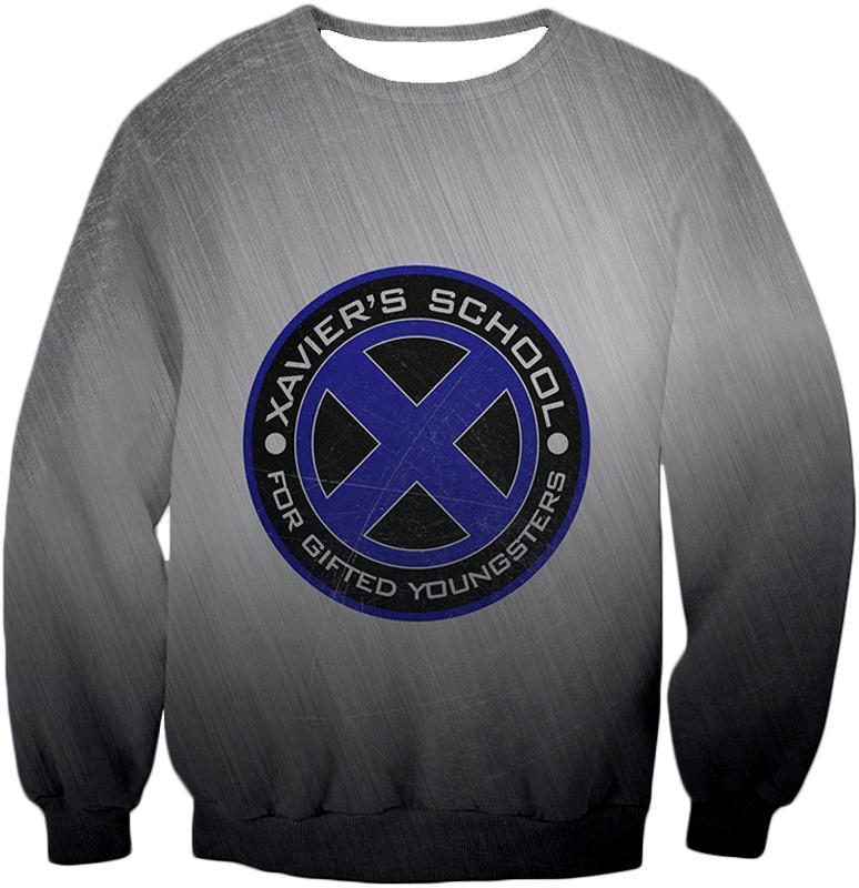 OtakuForm-OP Zip Up Hoodie Sweatshirt / XXS X-Men Charles Xaviers School For Gifted Youngsters Promo Grey Zip Up Hoodie
