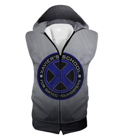 OtakuForm-OP Zip Up Hoodie Hooded Tank Top / XXS X-Men Charles Xaviers School For Gifted Youngsters Promo Grey Zip Up Hoodie