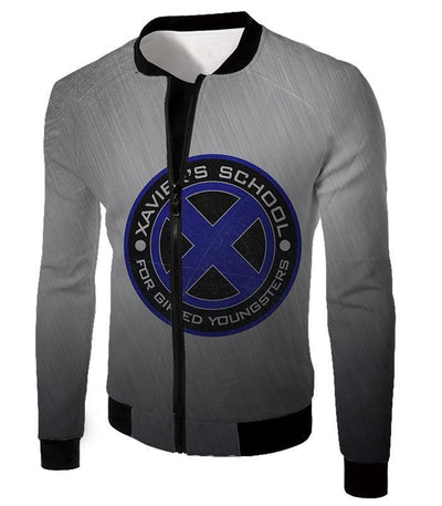 OtakuForm-OP Zip Up Hoodie Jacket / XXS X-Men Charles Xaviers School For Gifted Youngsters Promo Grey Zip Up Hoodie