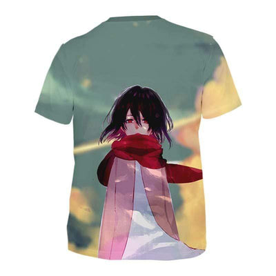 Attack On Titan T-Shirt S Young Mikasa Ackerman Staring T-Shirt - Attack On Titan 3D T-Shirt